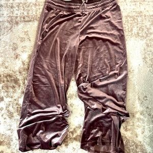 Purple, velour lounge pants, large